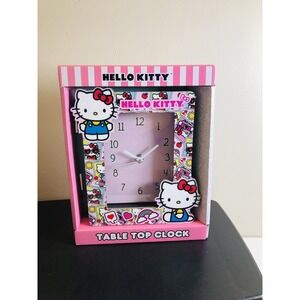 Sanrio Hello Kitty Table Top Square Clock Pink‎ New